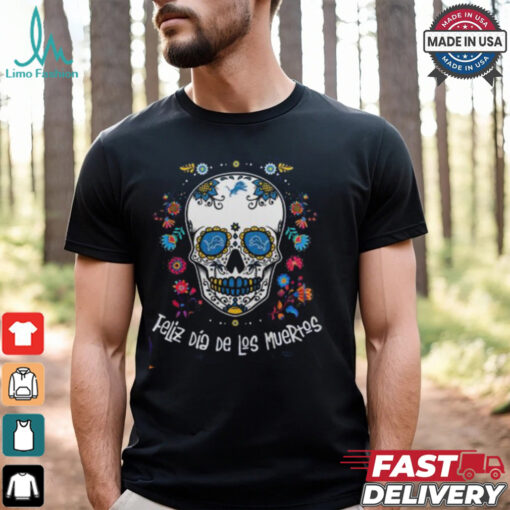 Detroit Lions Skull Dia De Los Muertos 2024 T Shirt