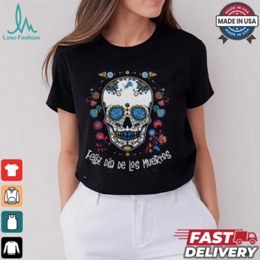 Detroit Lions Skull Dia De Los Muertos 2024 T Shirt