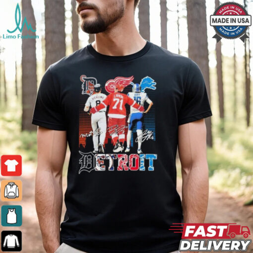 Detroit Sports Team Matt Vierling Dylan Larkin And Jared Goff Shirt