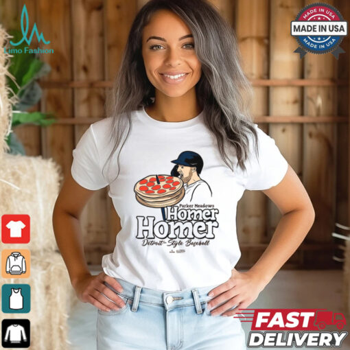 Detroit Tigers Baseball MLB 2024 Homer Homer Pizza – Parker Meadows Detroit Style Baseball t shirt