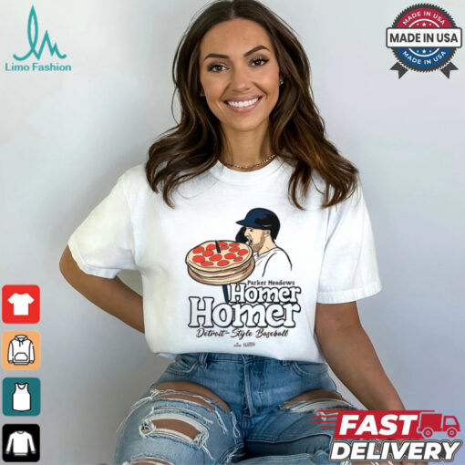 Detroit Tigers Baseball MLB 2024 Homer Homer Pizza – Parker Meadows Detroit Style Baseball t shirt