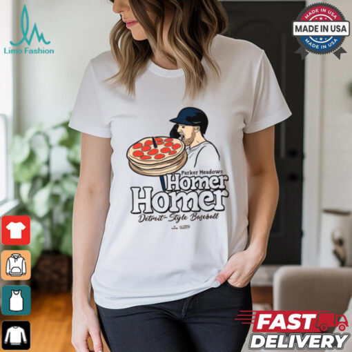 Detroit Tigers Baseball MLB 2024 Homer Homer Pizza – Parker Meadows Detroit Style Baseball t shirt