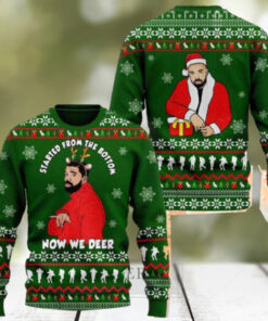 Drake Started From The Bottom Now We Deer 2024 Ugly Christmas Sweater