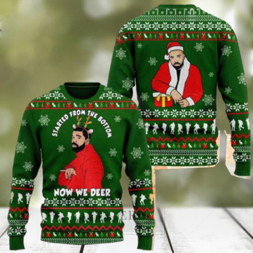 Drake Started From The Bottom Now We Deer 2024 Ugly Christmas Sweater