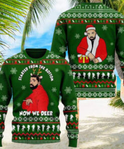 Drake Started From The Bottom Now We Deer 2024 Ugly Christmas Sweater