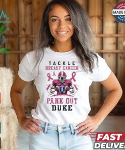 Duke Blue Devils Tackle Breast Cancer Pink Out 2024 T Shirt White