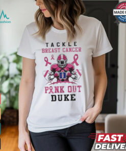 Duke Blue Devils Tackle Breast Cancer Pink Out 2024 T Shirt White