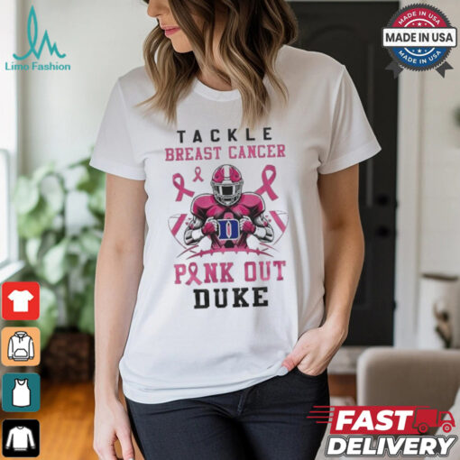 Duke Blue Devils Tackle Breast Cancer Pink Out 2024 T Shirt White