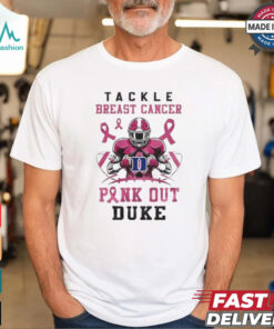 Duke Blue Devils Tackle Breast Cancer Pink Out 2024 T Shirt White