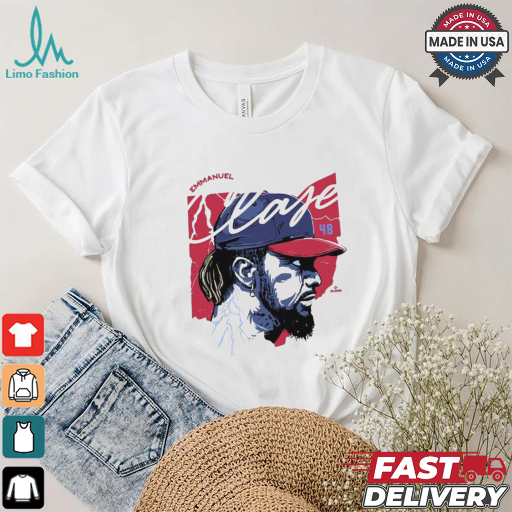 Emmanuel Clase #48 Cleveland Guardians Lightning Painting t shirt Emmanuel Clase #48 Cleveland Guardians Lightning Painting t shirt
