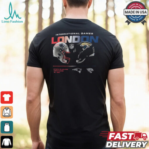 England Patriots vs. Jacksonville Jaguars Nike Black International Games London 2024 T Shirt