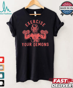 Ethan Buck Wearing Exercise Your Demons Devil t shirt