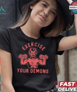 Ethan Buck Wearing Exercise Your Demons Devil t shirt