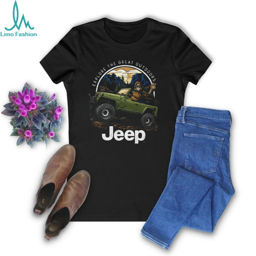 Explore The Great Outdoors Sasquatch Jeep Shirt Explore The Great Outdoors Sasquatch Jeep Shirt