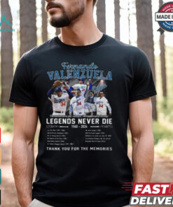 Fernando Valenzuela Legends Never Die 1960 2024 Thank You For The Memories T Shirt