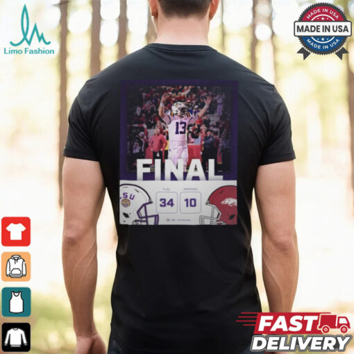 Final LSU Tigers 34 – 10 Arkansas Razorbacks Tigers Keep It Rollin’ Poster t shirt