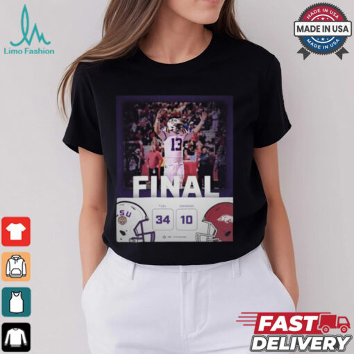 Final LSU Tigers 34 – 10 Arkansas Razorbacks Tigers Keep It Rollin’ Poster t shirt