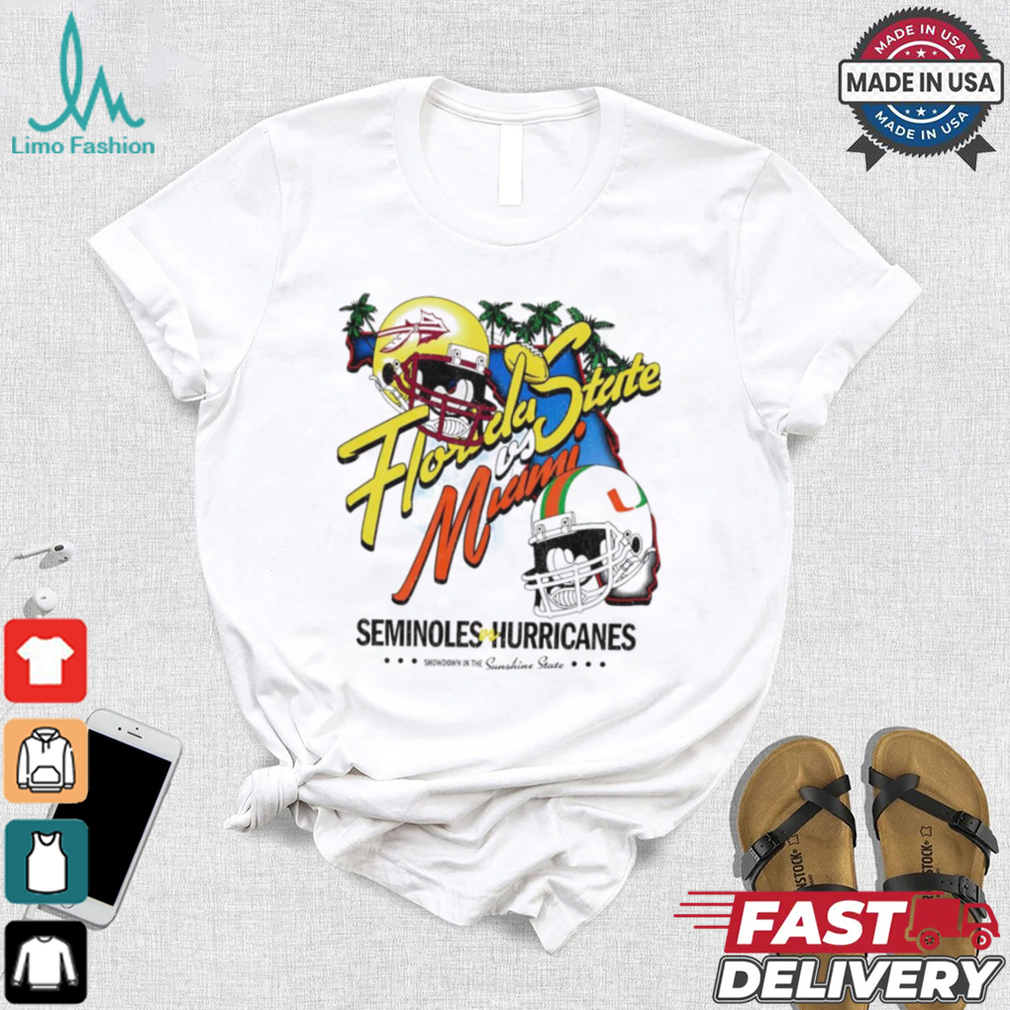 Florida State vs Miami Seminoles on Hurricanes NCAA helmet shirt Florida State vs Miami Seminoles on Hurricanes NCAA helmet shirt