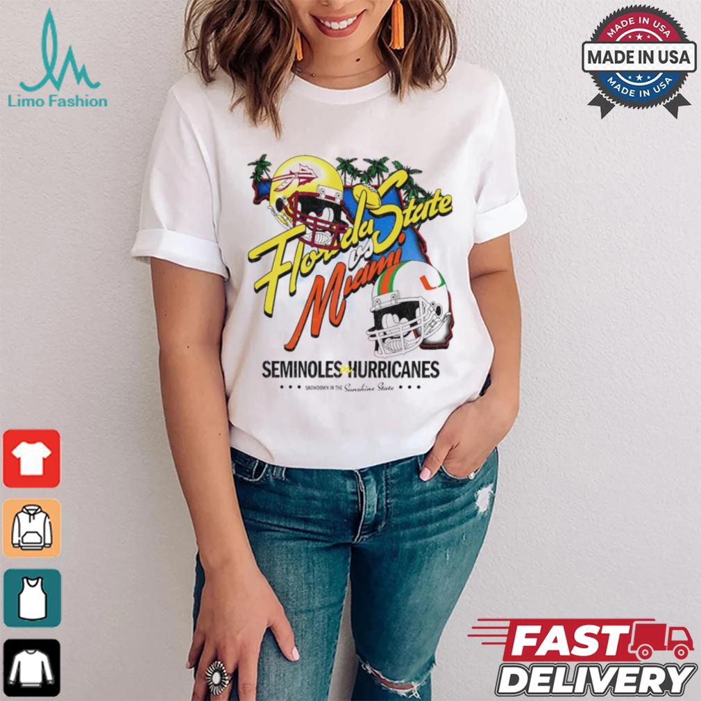 Florida State vs Miami Seminoles on Hurricanes NCAA helmet shirt Florida State vs Miami Seminoles on Hurricanes NCAA helmet shirt