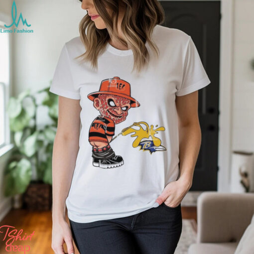 Freddy Krueger Cincinnati Bengals Piss On Baltimore Ravens Halloween 2024 NFL Shirt