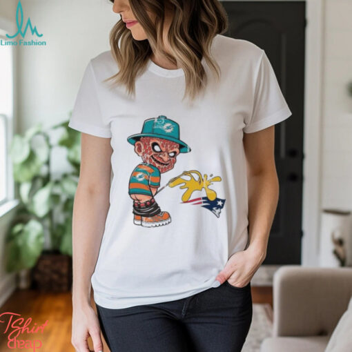 Freddy Krueger Miami Dolphins Piss On New England Patriots Halloween 2024 NFL Shirt