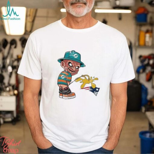 Freddy Krueger Miami Dolphins Piss On New England Patriots Halloween 2024 NFL Shirt