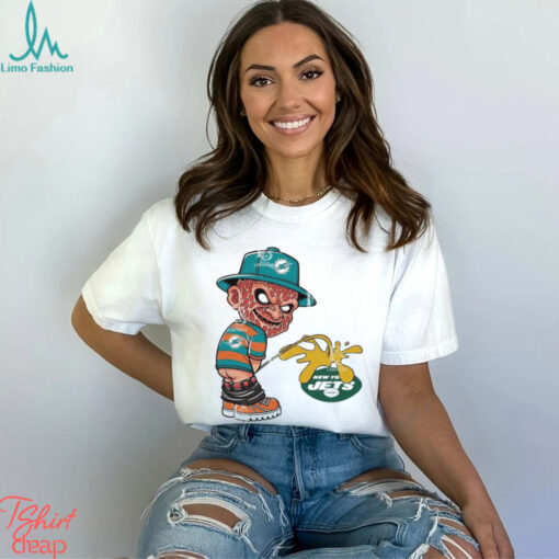 Freddy Krueger Miami Dolphins Piss On New York Jets Halloween 2024 Shirt