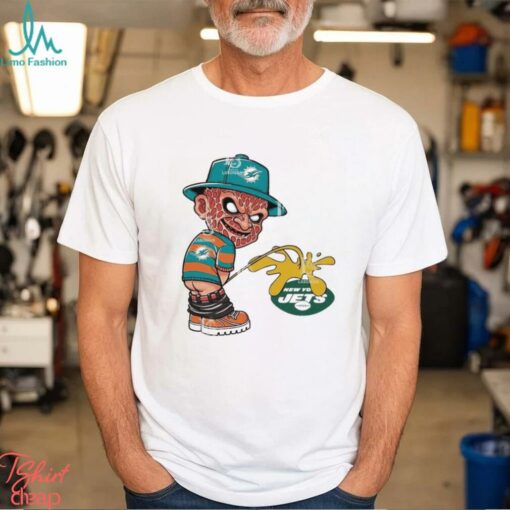 Freddy Krueger Miami Dolphins Piss On New York Jets Halloween 2024 Shirt