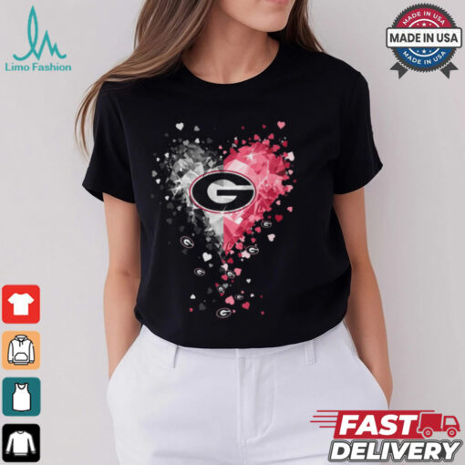 Georgia Bulldogs Crystal Heart Shirt