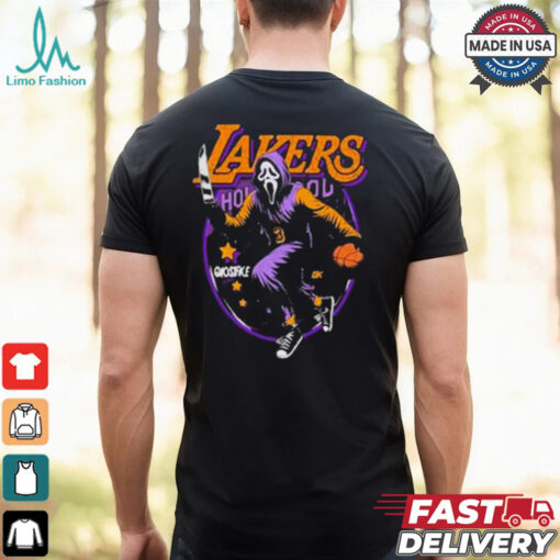 Ghostface x NBA Los Angeles Lakers Graphic 2024 t shirt
