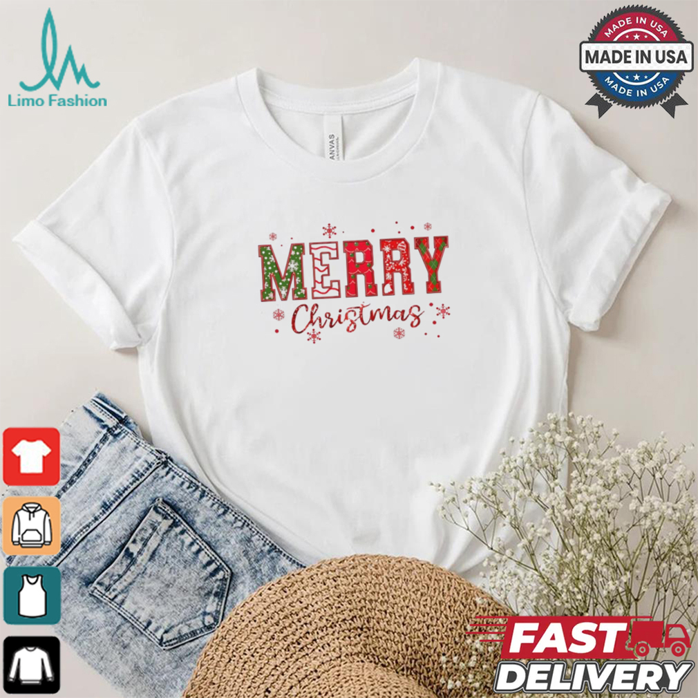 Gliter Merry Christmas wrapping paper pattern shirt Gliter Merry Christmas wrapping paper pattern shirt