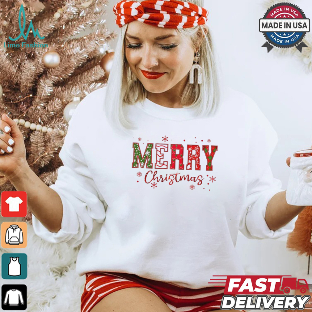 Gliter Merry Christmas wrapping paper pattern shirt Gliter Merry Christmas wrapping paper pattern shirt
