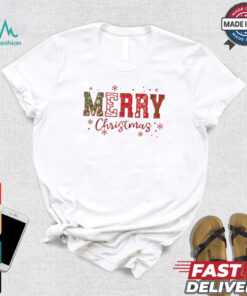 Gliter Merry Christmas wrapping paper pattern shirt