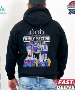 God first family second then Buffalo Bills x Buffalo Sabres skyline shirt