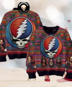 Grateful Dead Portrait Christmas Sweater Chirstmas Gifts 2024 Xmas For Family And Friends Ugly Sweater