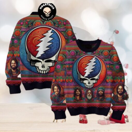 Grateful Dead Portrait Christmas Sweater Chirstmas Gifts 2024 Xmas For Family And Friends Ugly Sweater