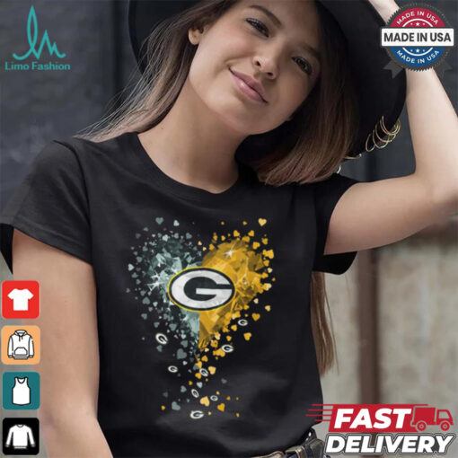 Green Bay Packers Crystal Heart Shirt