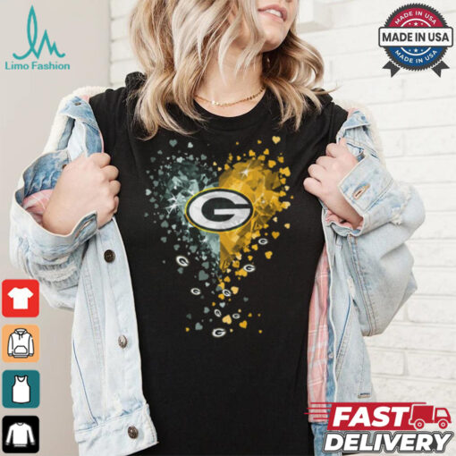 Green Bay Packers Crystal Heart Shirt
