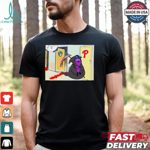 Grimace Grim Reaper vs Phillies knock knock MLB shirt