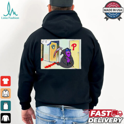 Grimace Grim Reaper vs Phillies knock knock MLB shirt