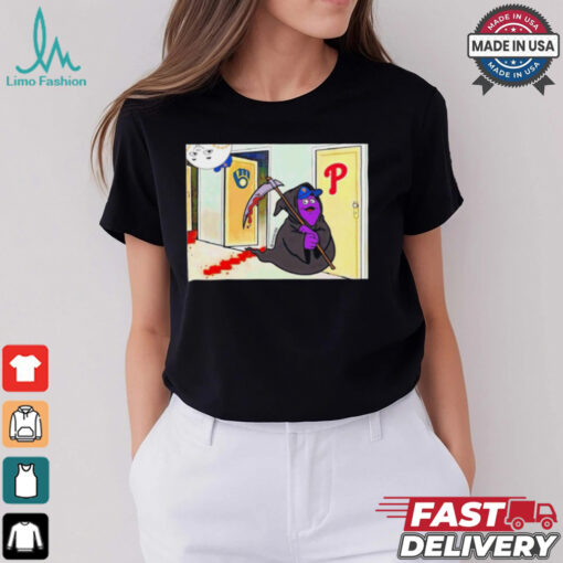 Grimace Grim Reaper vs Phillies knock knock MLB shirt