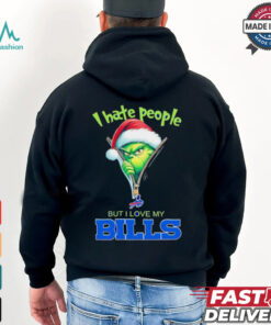 Grinch I hate people but I love my Buffalo Bills Christmas shirt