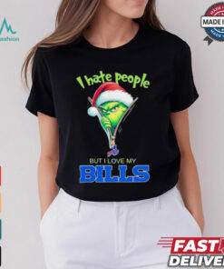 Grinch I hate people but I love my Buffalo Bills Christmas shirt