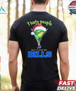 Grinch I hate people but I love my Buffalo Bills Christmas shirt