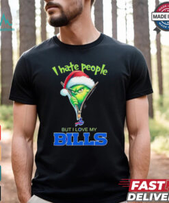 Grinch I hate people but I love my Buffalo Bills Christmas shirt
