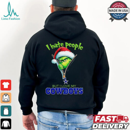 Grinch I hate people but I love my Dallas Cowboys Christmas shirt