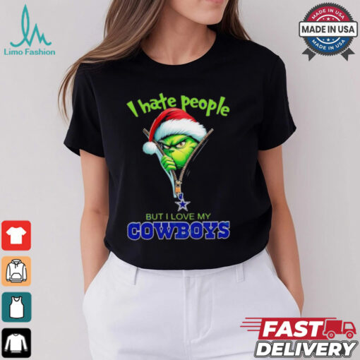 Grinch I hate people but I love my Dallas Cowboys Christmas shirt