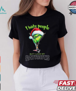 Grinch I hate people but I love my New England Patriots Christmas shirt