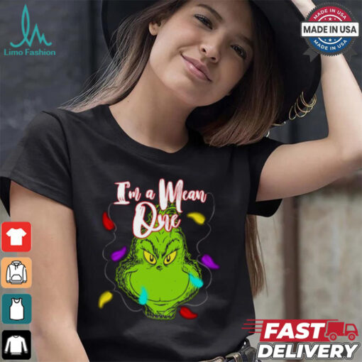 Grinch With Light I’m A Mean One Christmas T Shirt