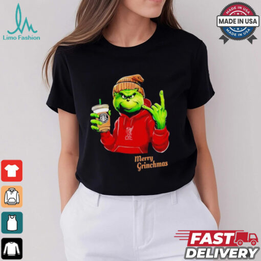 Grinch drink Starbucks Liverpool merry Christmas shirt